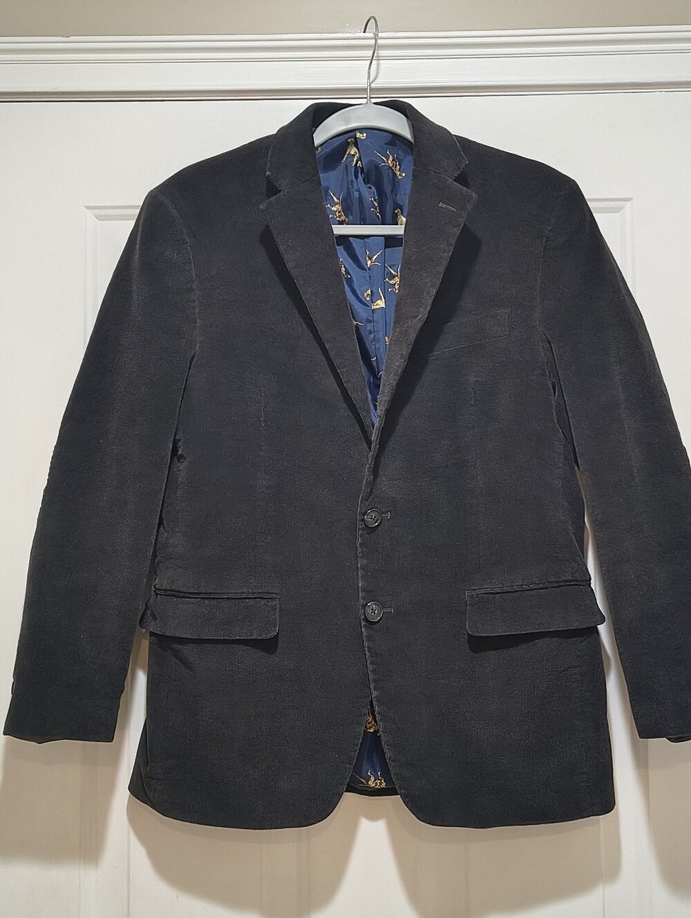 Chaps Charcoal Brown Corduroy Blazer Lined 38RPit